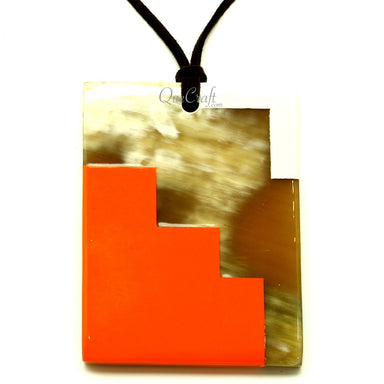Horn & Lacquer Pendant #13426 - HORN JEWELRY