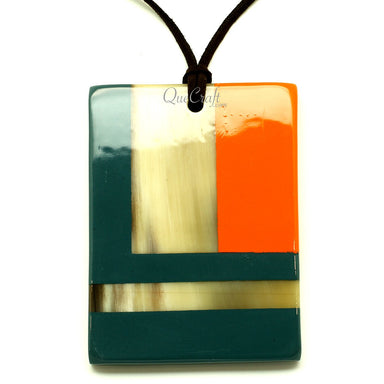 Horn & Lacquer Pendant #13427 - HORN JEWELRY