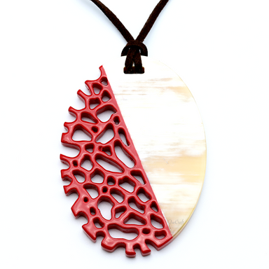 Horn & Lacquer Pendant #13492 - HORN JEWELRY