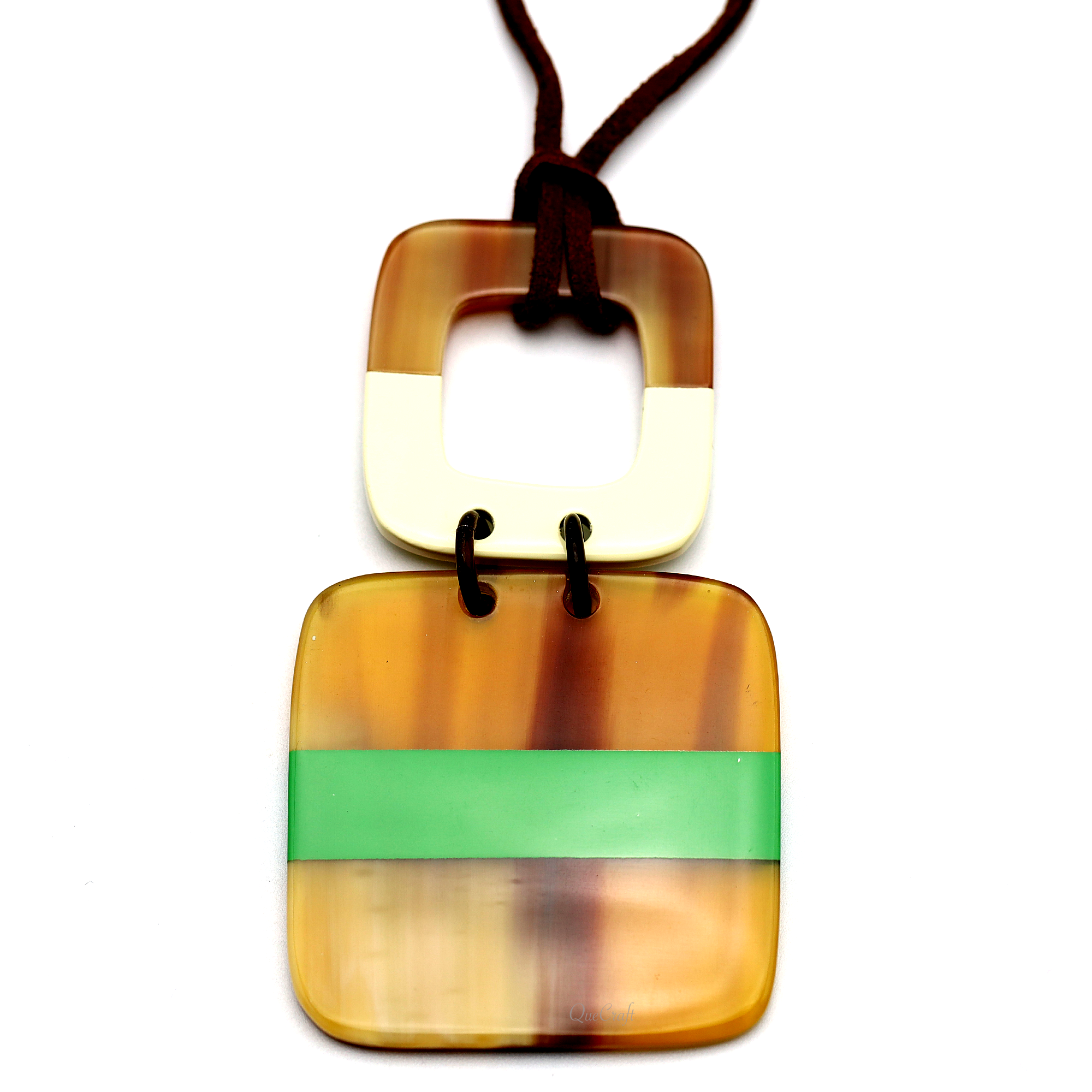 Horn & Lacquer Pendant #13498 - HORN JEWELRY