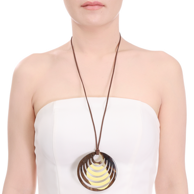 Horn & Lacquer Pendant #13991 - HORN JEWELRY