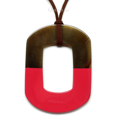 Horn & Lacquer Pendant #6047 - HORN JEWELRY