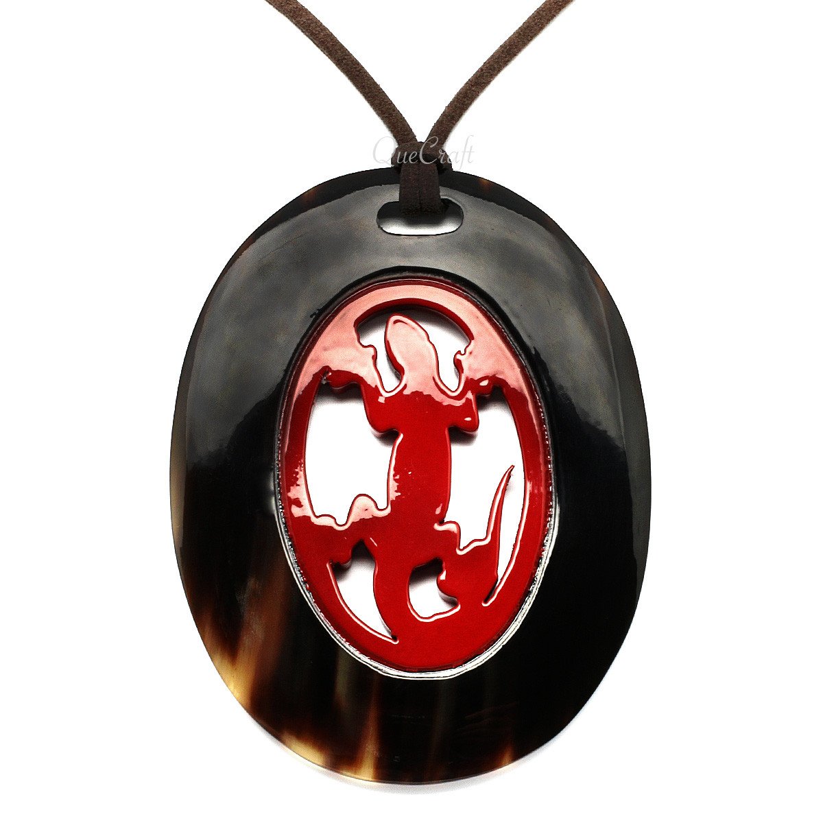 Horn & Lacquer Pendant #6453 - HORN JEWELRY