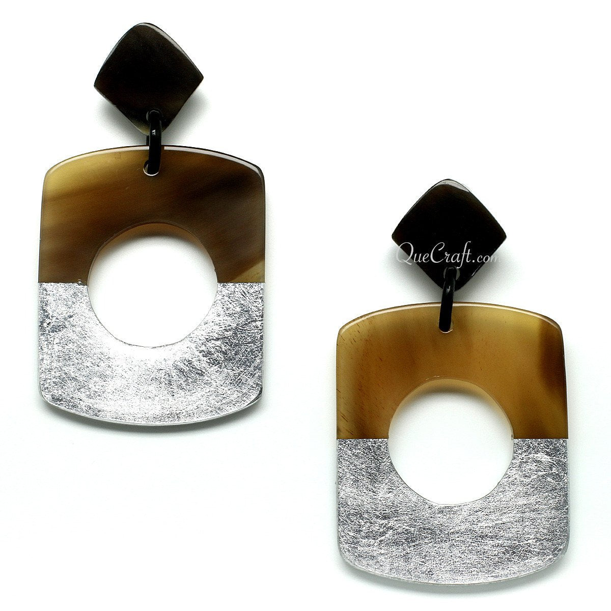 Horn & Lacquer Earrings #11394 - HORN JEWELRY