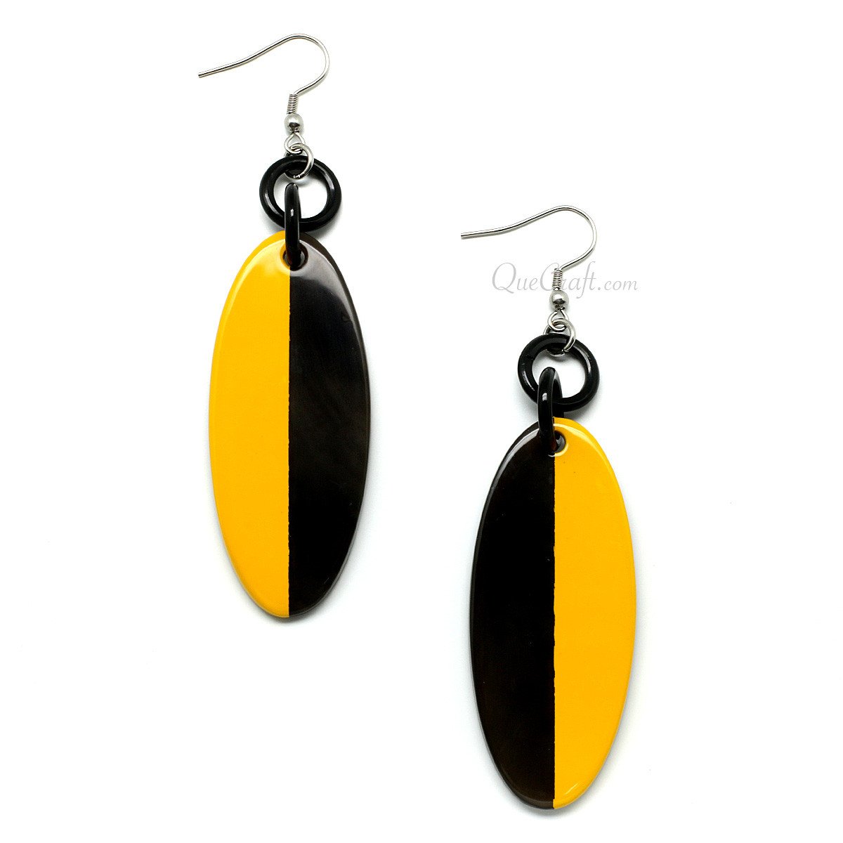 Horn & Lacquer Earrings #11389 - HORN JEWELRY