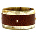 Horn, Leather & CZ Bangle Bracelet #9408 - HORN JEWELRY