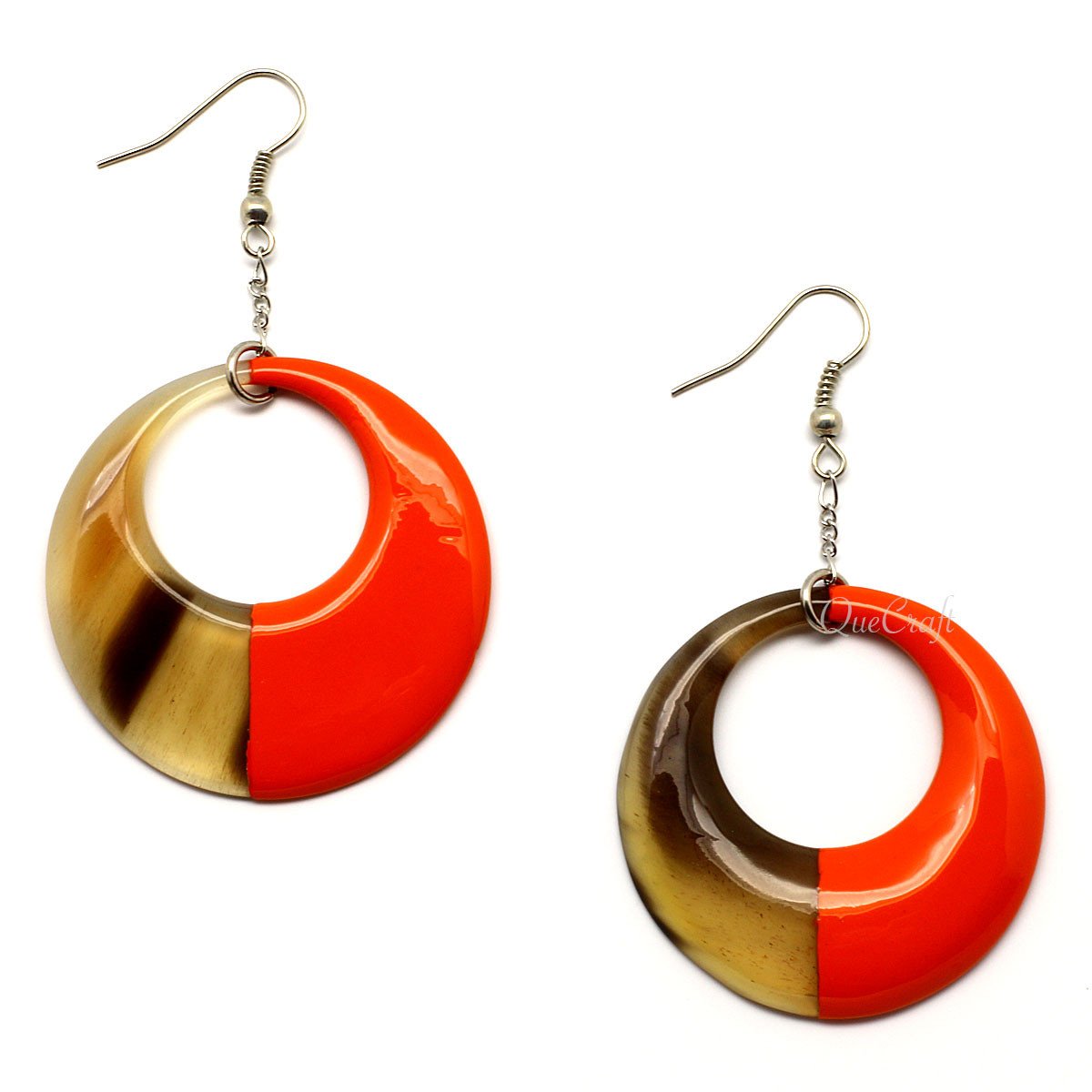 Horn & Lacquer Earrings #5117 - HORN JEWELRY