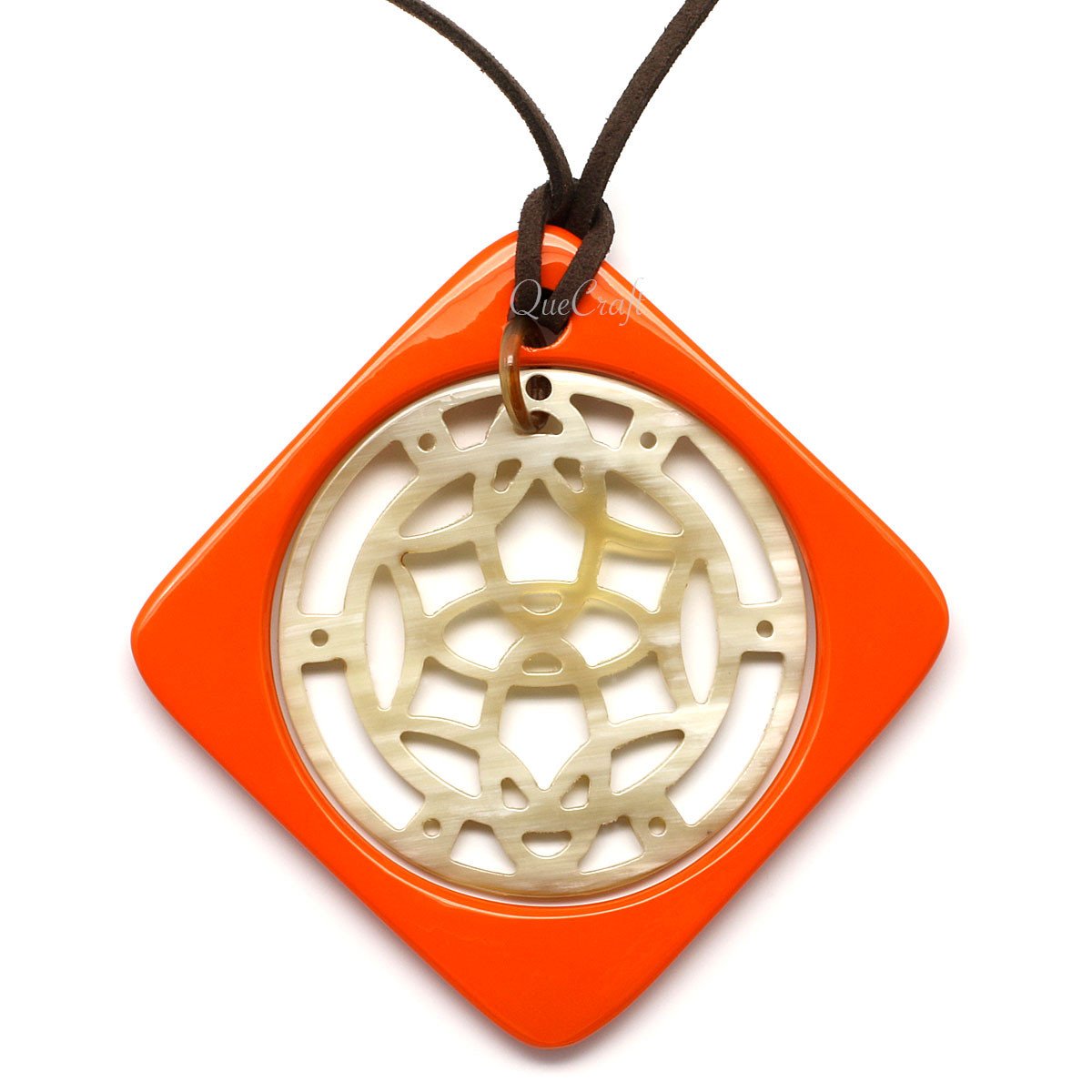 Horn & Lacquer Pendant #5605 - HORN JEWELRY