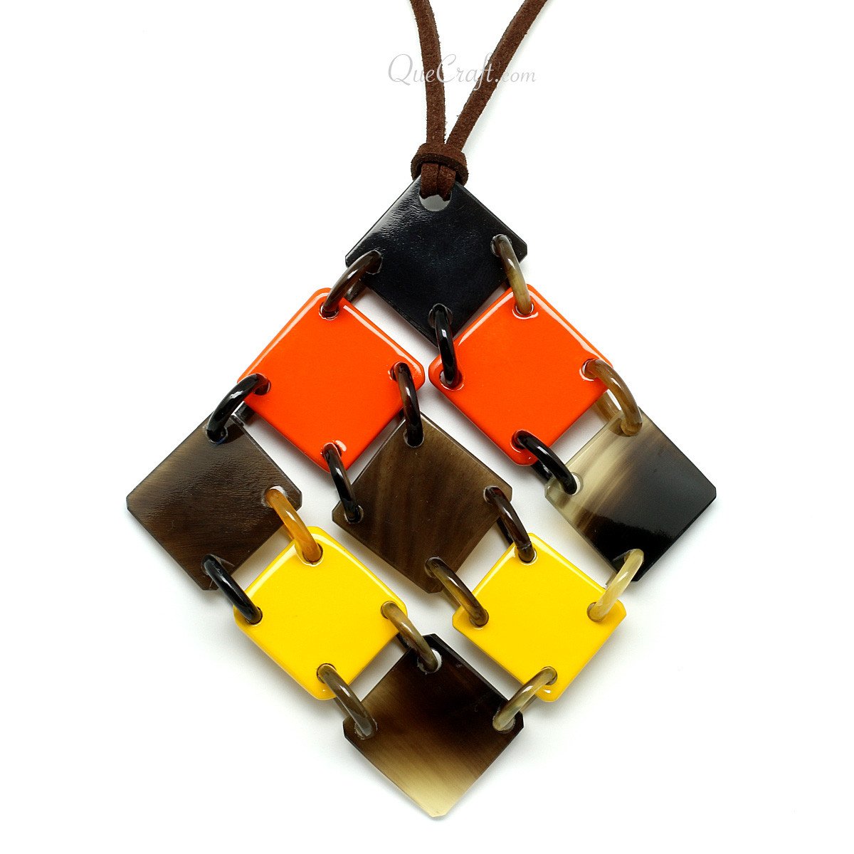 Horn & Lacquer Pendant #11555 - HORN JEWELRY